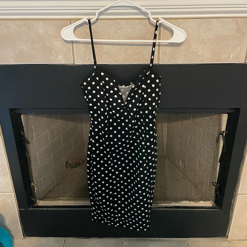 Black and White Charlotte Russe Spaghetti Strap Mini Dress